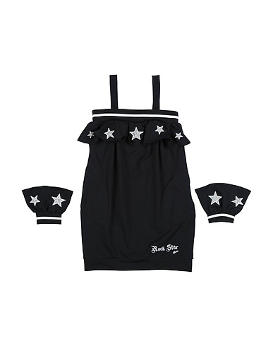 MONNALISA Dress Black 95% Cotton, 5% Elastane