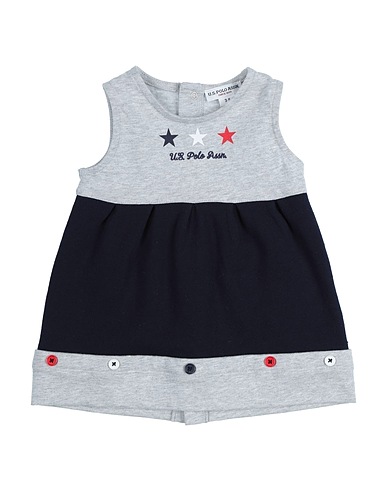 U.S.POLO ASSN. Vestido para bebé  Light grey 100% Cotton