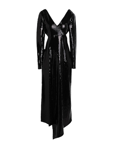 TOPSHOP Long dress Black 92% Nylon, 5% Elastane, 3% Metallic fiber