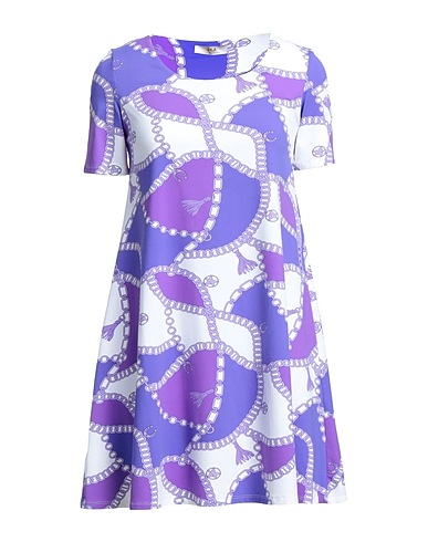 IU RITA MENNOIA Short dress Purple 86% Polyamide, 14% Elastane