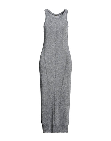 DODO BAR OR Vestito midi Argento 100% Rayon, Poliestere