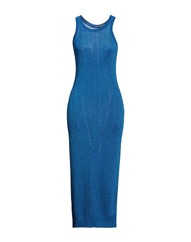 DODO BAR OR Midi dress Bright blue 100% Rayon, Polyester