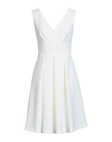 CLIPS Short dress White 70% Viscose, 26% Acetate, 4% Elastane
