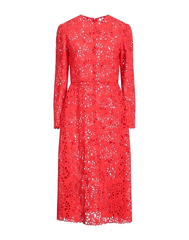 VALENTINO GARAVANI ひざ丈ワンピース レッド コットン 87% / ポリエステル 13% / ナイロン