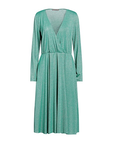 OLIVIA HOPS Midi dress Green 65% Viscose, 16% Polyester, 14% Polyamide, 5% Elastane