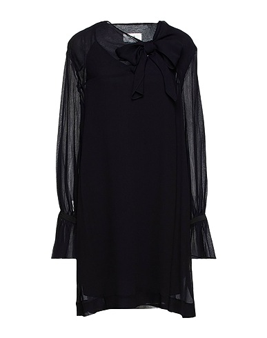 VICTORIA, VICTORIA BECKHAM Short dress Black 54% Acetate, 26% Polyamide, 20% Silk, Polyester, Mother-of-pearl