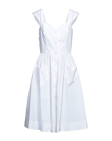 MOSCHINO Midi dress White 96% Cotton, 4% Elastane