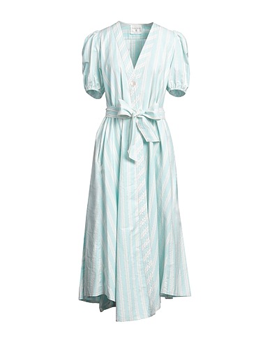 FORTE_FORTE Midi dress Sky blue 99% Cotton, 1% Polyester
