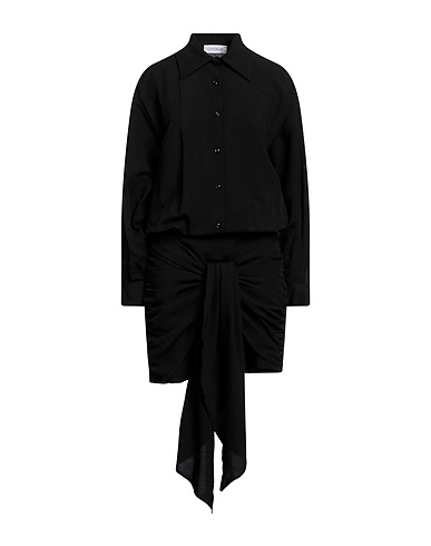 CINQRUE Vestito chemisier Nero 63% Viscosa, 37% Lino