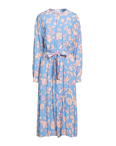 FORTE_FORTE Hemdkleid Azurblau 100% Viskose, Seide