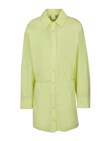 8 by YOOX Office dress COTTON-BLEND MINI SHIRT DRESS
 Lime green 100% Cotton