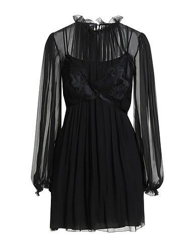 ALBERTA FERRETTI Vestito corto Nero 100% Seta, Poliammide, Viscosa