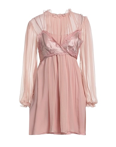ALBERTA FERRETTI Short dress Blush 100% Silk, Polyamide, Viscose