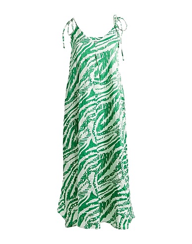 OTTOD'AME Midi-Kleid Grün 63% Viskose, 37% Leinen