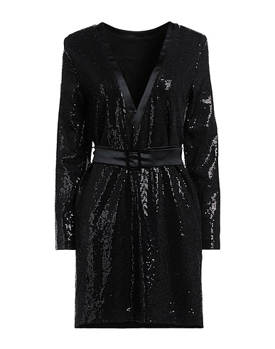 GAëLLE Paris Short dress Black 87% Polyamide, 8% Metallic fiber, 5% Elastane, Polyester, Lycra®
