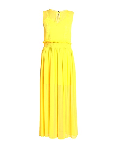 MANILA GRACE Vestito lungo Giallo 100% Poliestere, Poliammide