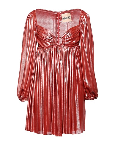 ANIYE BY Short dress Brick red 100% Polyester, Metallic fiber