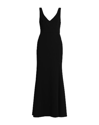 CLIPS Long dress Black 91% Polyester, 9% Elastane
