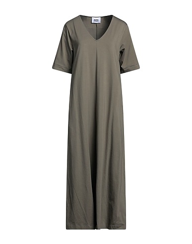 ALPHA STUDIO Midi dress Khaki 95% Cotton, 5% Elastane