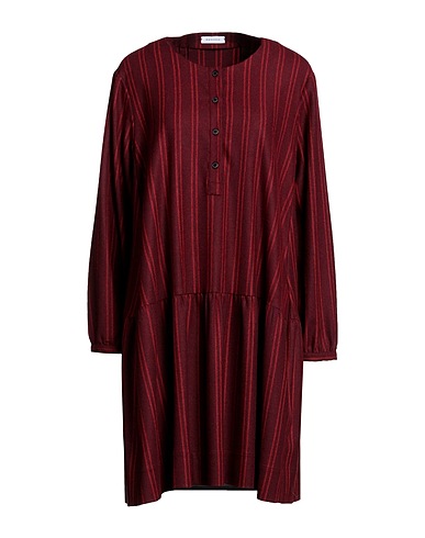ROSSO35 Shirt dress Burgundy 43% Virgin Wool, 26% Polyester, 14% Polyamide, 14% Viscose, 3% Elastane