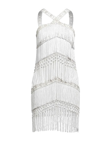 ELISABETTA FRANCHI Short dress White 100% Polyamide, Glass, Brass