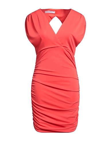 CARLA RUIZ Vestito corto Corallo 94% Poliestere, 6% Elastan