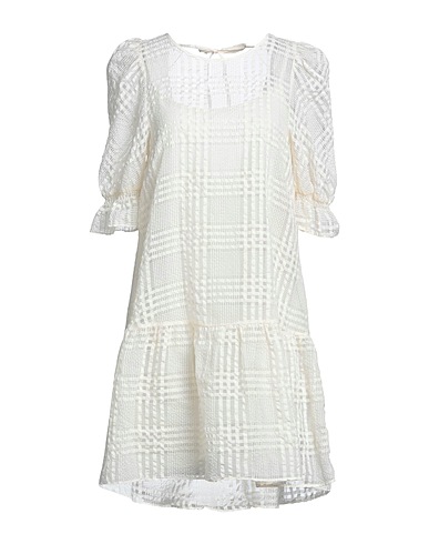 SFIZIO STUDIO Short dress Ivory 76% Cotton, 24% Polyamide