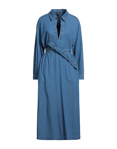 EMPORIO ARMANI Denim dress Blue 98% Cotton, 2% Elastane