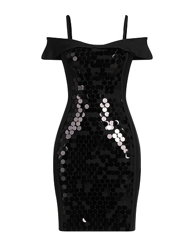 NO SECRETS Short dress Black 90% Polyester, 10% Elastane