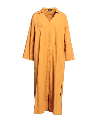ROBERTO COLLINA Langes Kleid Kamel 100% Baumwolle
