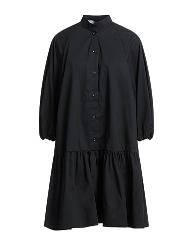 EMMA & GAIA Shirt dress Black 65% Cotton, 32% Polyamide, 3% Elastane