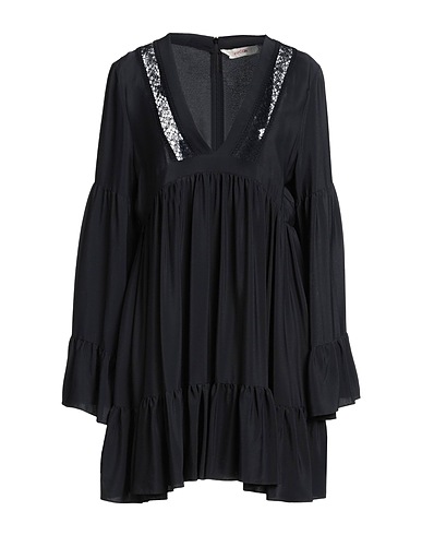 JUCCA Short dress Black 69% Acetate, 31% Silk