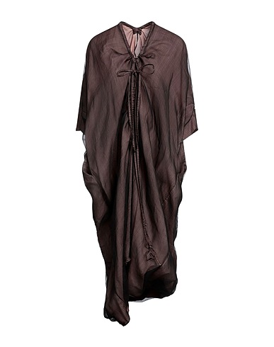 MASNADA Midi dress Chocolate brown 68% Cotton, 32% Silk