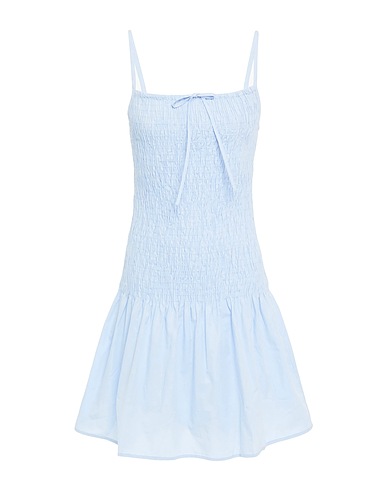 SOLID & STRIPED Short dress Sky blue 100% Cotton