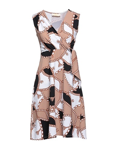 IU RITA MENNOIA Short dress Light brown 86% Polyamide, 14% Elastane