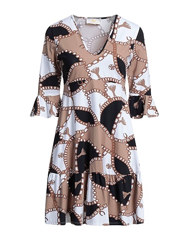 IU RITA MENNOIA Short dress Light brown 86% Polyamide, 14% Elastane
