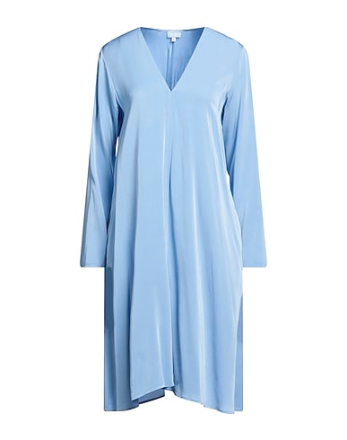 HER SHIRT HER DRESS Robe mi-longue Bleu ciel 82% Viscose, 18% Soie