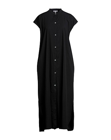 CROSSLEY Long dress Black 97% Cotton, 3% Elastane