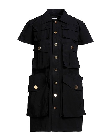 DSQUARED2 Shirt dress Black 97% Cotton, 3% Elastane
