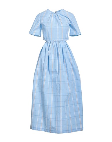 SEMICOUTURE Long dress Sky blue 100% Cotton
