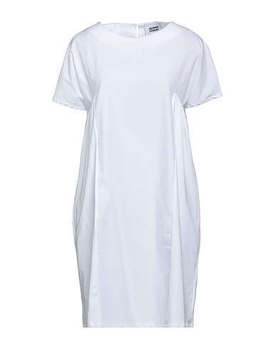 ALPHA STUDIO Office dress White 95% Cotton, 5% Elastane
