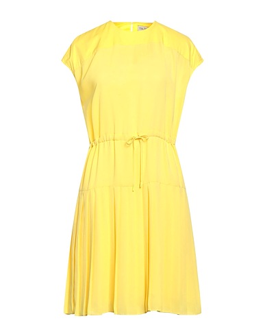 TRUSSARDI Vestito midi Giallo 100% Poliestere, Cotone