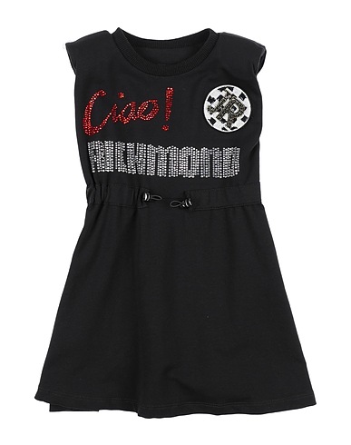 JOHN RICHMOND Baby dress Black 95% Cotton, 5% Elastane