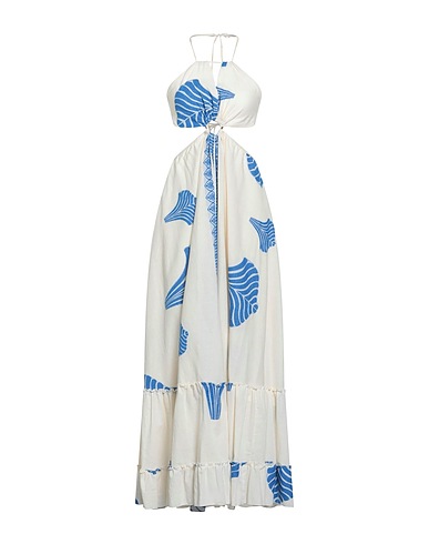 SOUVENIR Midi dress Ivory 86% Cotton, 12% Polyester, 2% Textile fibers