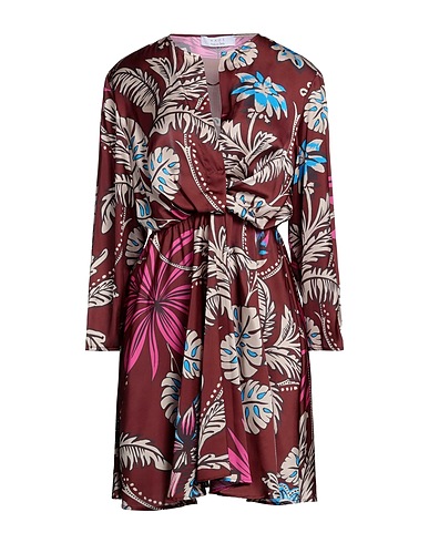 KAOS Short dress Chocolate brown 100% Polyester