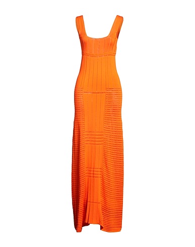 MAISON FLÂNEUR Long dress Orange 60% Cotton, 40% Viscose