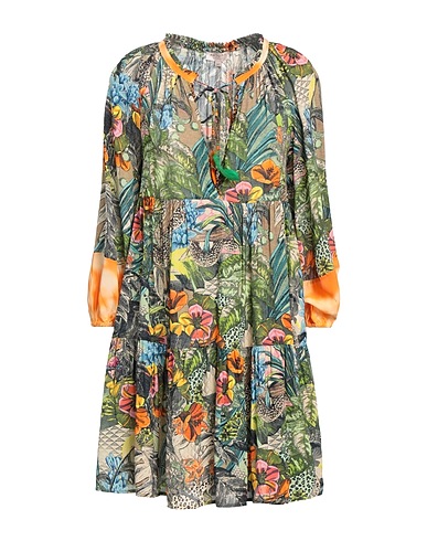 ANJUNA Short dress Green 100% Viscose