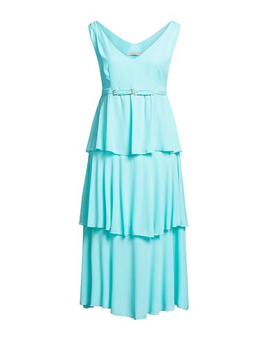 RINASCIMENTO Midi dress Turquoise 100% Polyester