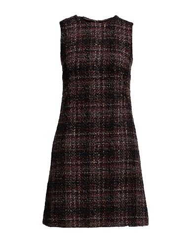 DOLCE&GABBANA Short dress Dark brown 40% Synthetic fibers, 38% Wool, 13% Mohair wool, 6% Cotton, 3% Alpaca wool