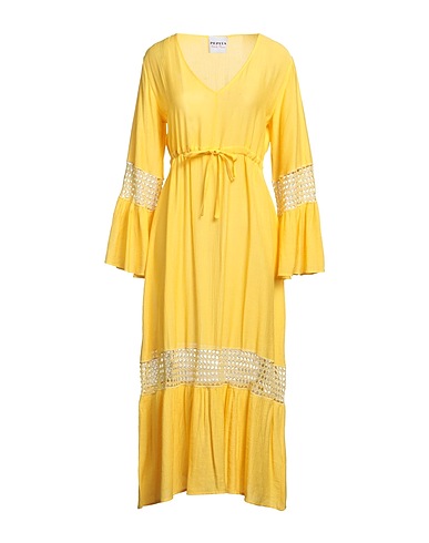 PEPITA Midi dress Yellow 85% Viscose, 15% Polyamide